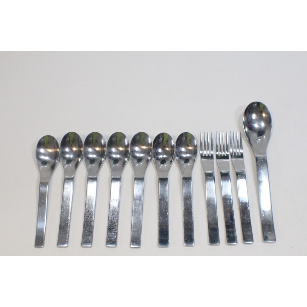 11 Piece Lot Sasaki Aria Stainless Modernist Mid-Century MCM
